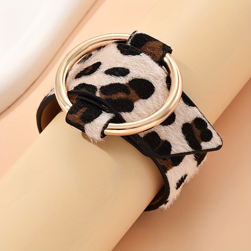 Geometric Leopard Print Bracelet for Women